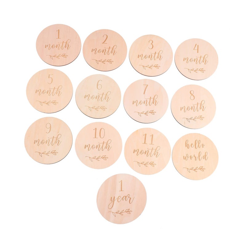 13Pcs Newborn Monthly Milestone Cards Props with Smooth Edges for Recording Baby Growth and Special Moments - Image 2
