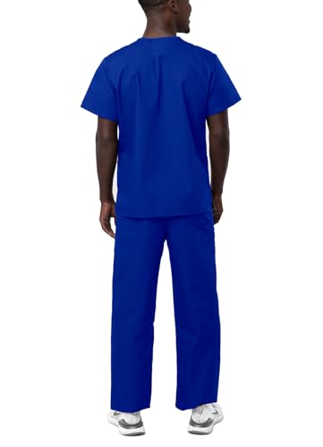 Adar Uniforms, Universal Unisex Scrubs - Unisex Drawstring Scrub Set - 701 - Royal Blue - 2X - Image 2