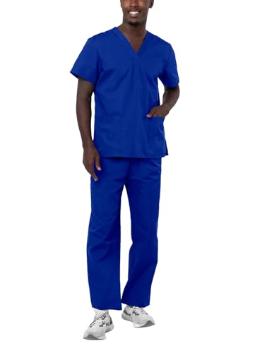 Adar Uniforms, Universal Unisex Scrubs - Unisex Drawstring Scrub Set - 701 - Royal Blue - 2X - Image 1