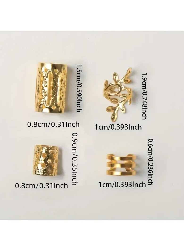 Goolsky 40pcs Solid Color Hollow Out Braid Rings Vintage Hair Rings Hair Buckles Stylish Hair Accessories For Women And Daily Use Wear  - Image 3