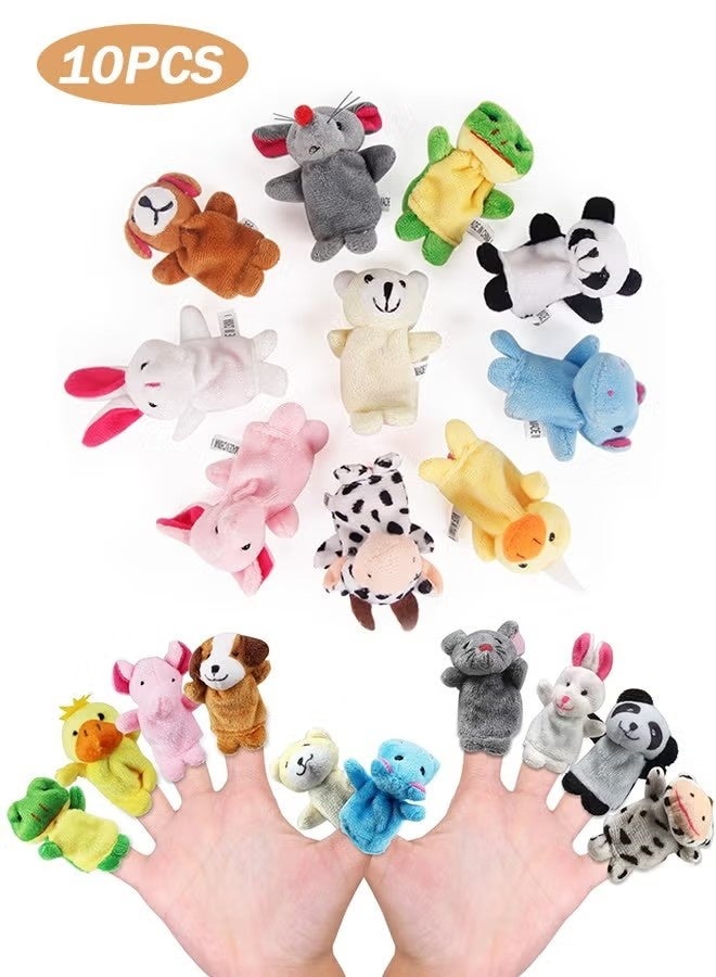 10 قطع من دمى الأصابع للأطفال الصغار من سن 1-3 سنوات و3-5 سنوات و4-8 سنوات، ألعاب دمى أصابع للأطفال من الحيوانات المحشوة الصغيرة، أدوات عرض مسرحي، صندوق جوائز صغير وهدايا حفلات بكميات كبيرة للأطفال الصغار - Image 1