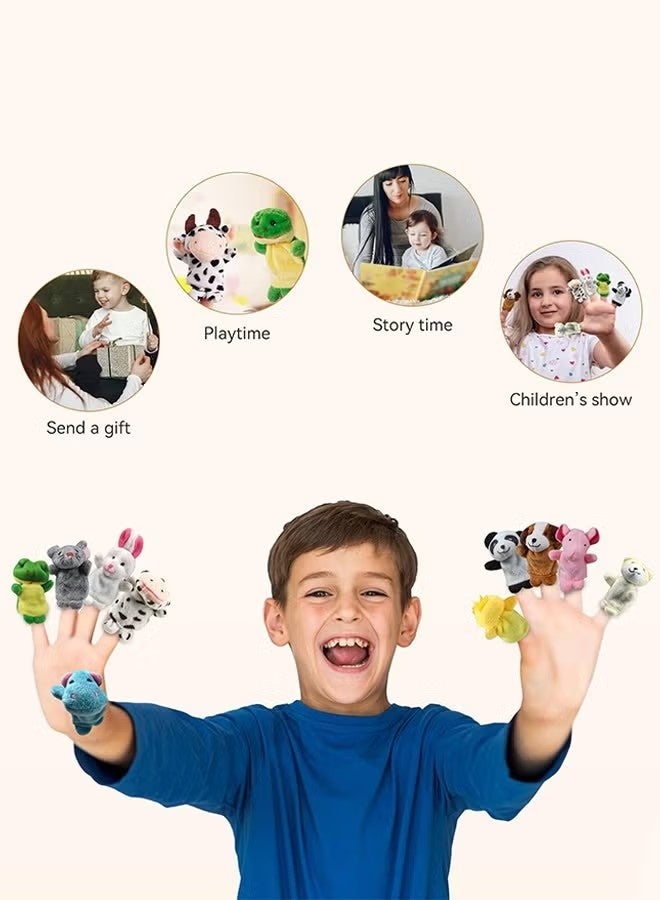 10 قطع من دمى الأصابع للأطفال الصغار من سن 1-3 سنوات و3-5 سنوات و4-8 سنوات، ألعاب دمى أصابع للأطفال من الحيوانات المحشوة الصغيرة، أدوات عرض مسرحي، صندوق جوائز صغير وهدايا حفلات بكميات كبيرة للأطفال الصغار - Image 4