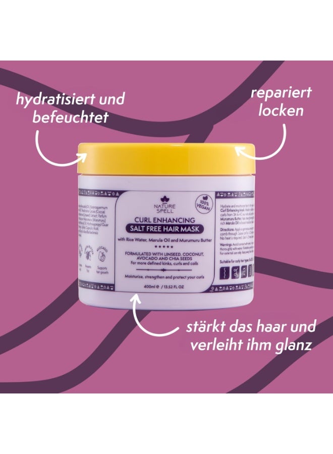 Nature Spell Curl Enhancing Hair Mask, Sulfate & Paraben Free, Deeply Moisturizes & Hydrates Kinks, Coils & Curls, with Coconut Oil & Aloe Vera, Color Safe, For All Curl Types, Vegan, 13.52 fl oz - Image 2