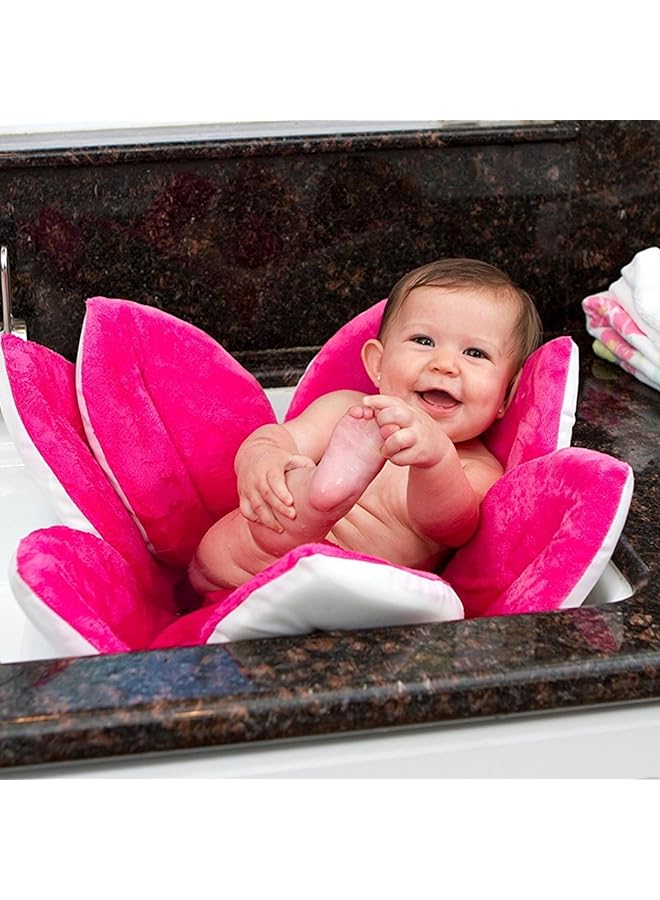 HALAMODO Newborn Baby Flower Anti Slip Sponge Bath Mat Blooming Cushions Ultrasoft Plush Sink Bathtub 80X80Cm (Rose) - Image 3