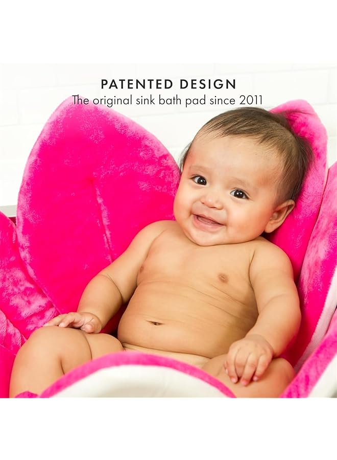HALAMODO Newborn Baby Flower Anti Slip Sponge Bath Mat Blooming Cushions Ultrasoft Plush Sink Bathtub 80X80Cm (Rose) - Image 5