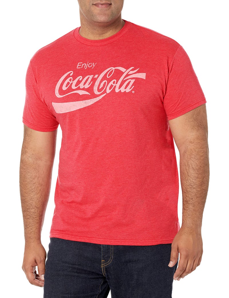 Coca-Cola Mens Coke Classic T Shirt, Red Heather, X-Large US - Image 1