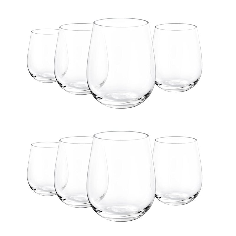 KXWARE Unbreakable 18ounce Acrylic Stemless Wine Glasses set of 8 Clear