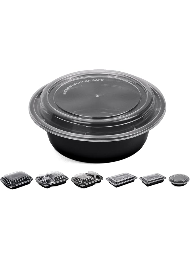 S-TOP Meal Prep Container Reusable Bpa Free – [10 1 Compartment (32 ounces) Disposable Round Food Container With Lids Vacuum Seal Meal Prep Tupperware Microwaveable Freezer To Go Containers - Image 1