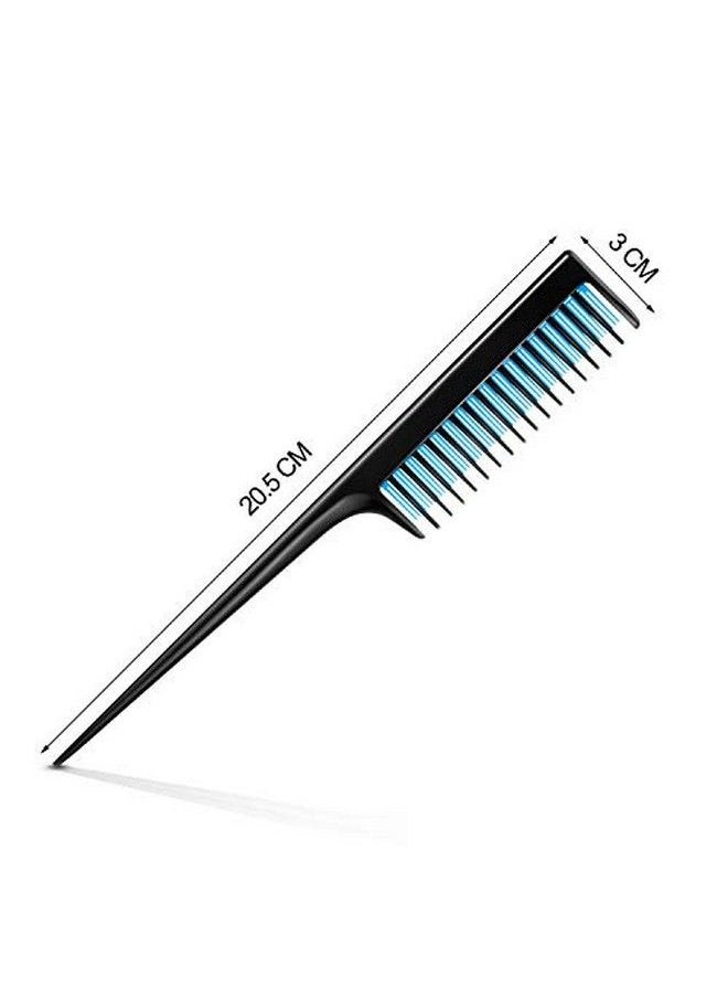 Leinuosen 3 Piece Triple Teasing Comb Rat Tail Comb Tool And Structure Tease Layers Rattail Comb For Women Back Combing Root Teasing Adding Volume Evening Styling (Black And Blue)  - Image 4