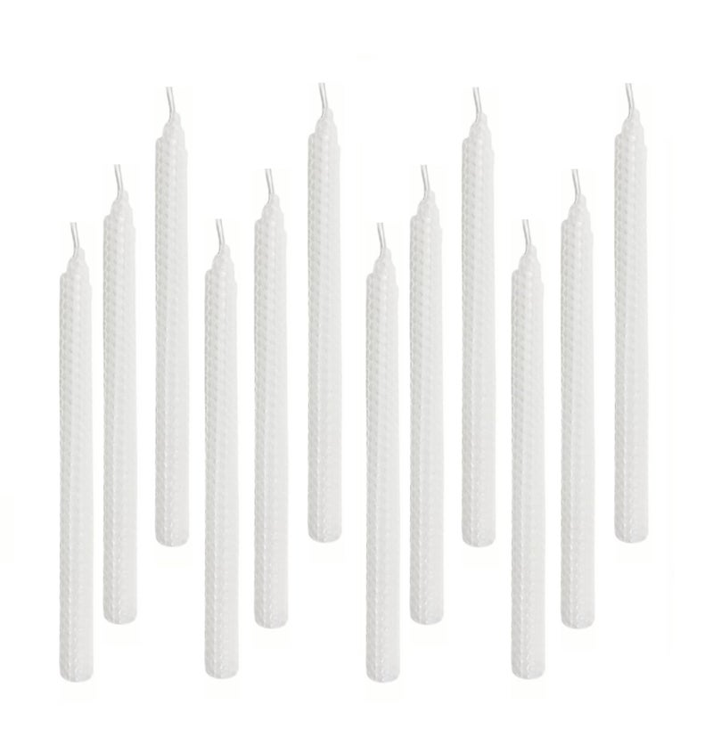 XIANGZHU Set of 12 Beeswax White Taper Candles 10 Inch Smokeless Dripless Uncented Long Candles Perfect for Household Wedding Party and Home Dcor Home Gift Ideas