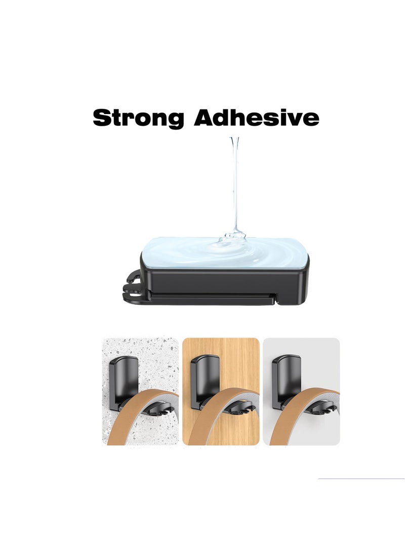 Excefore Headphone Stand with Hanger Hook, Headphone Hanger  Wall Hooks with Strong Adhesive, Save Space Durable Headset Holder for Universal Gaming Headset, Black  - Image 5