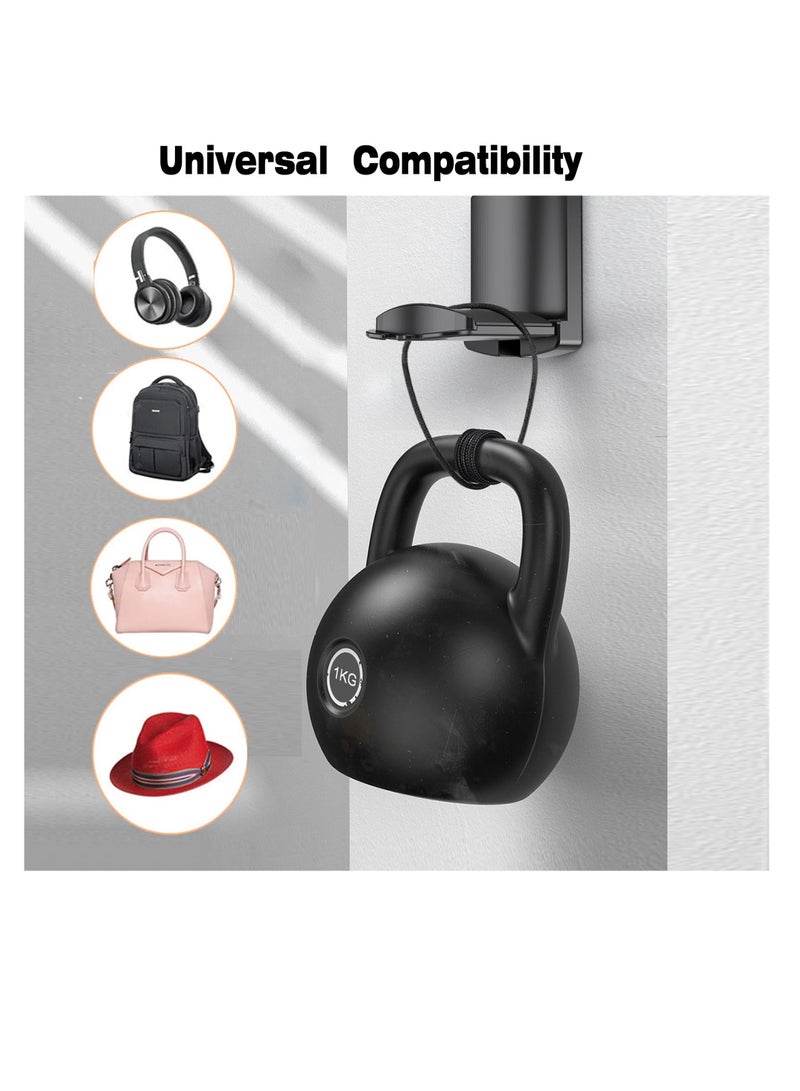 Excefore Headphone Stand with Hanger Hook, Headphone Hanger  Wall Hooks with Strong Adhesive, Save Space Durable Headset Holder for Universal Gaming Headset, Black  - Image 2