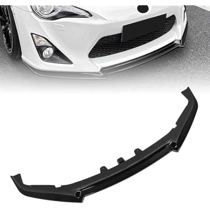 Depisuta Front Bumper Lip Spoiler, Glossy Black ABS Racing Body Kit Compatible with GT86 FT86 FR S, for 2012 to 2016 Model Easy to Install Enhanced Protecting - Image 1
