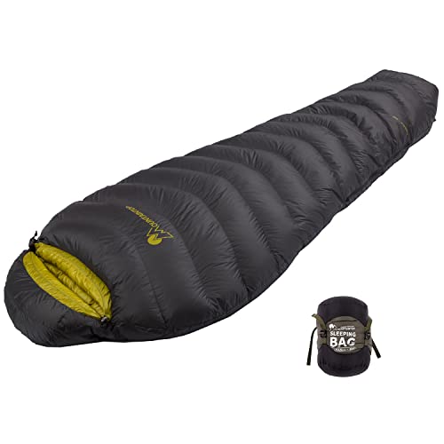 Mountaintop Ultralight Mummy Down Sleeping Bag 550 Fill Power Duck Down Suits for 50F 35F 20F for Camping Hiking Backpacking (Army Green 35F) - Image 1