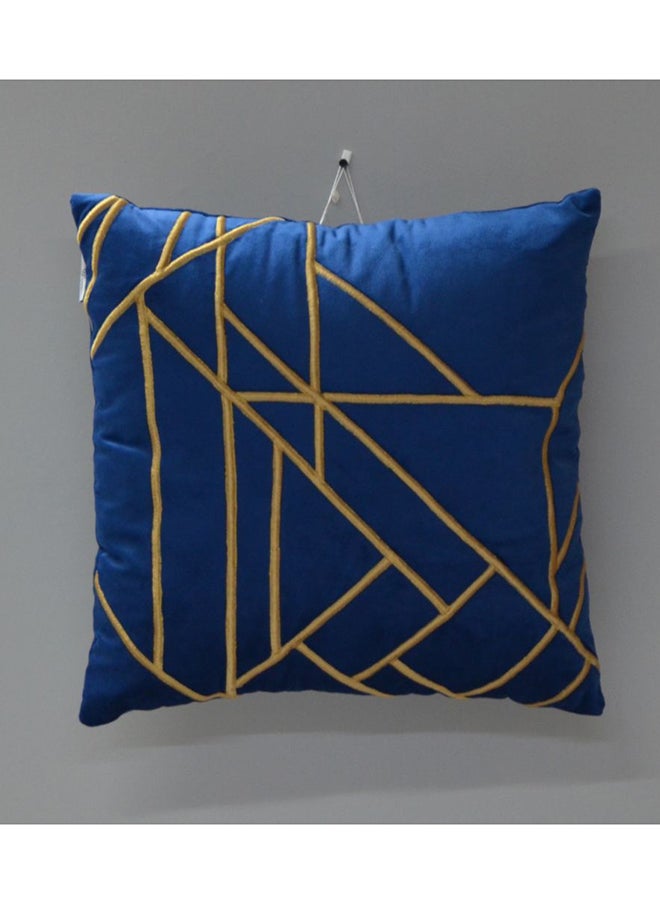 DANUBE HOME Gleam Luxury Velvet Cushion Decorative Sofa Throw Pillow Covers Luxury Style Cushion Case Pillow With Aari Work Blue 45X45Cm  - Image 2