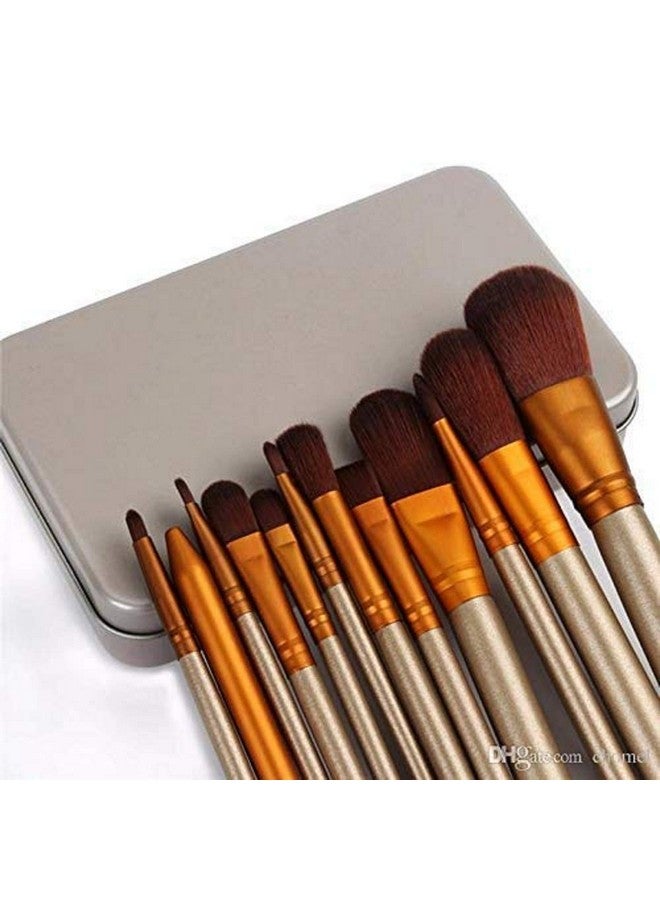 Lele? Makeup Brushes Kit Set of 12 with A Silver Storage Box and one brush cleaner egg shape - Image 2