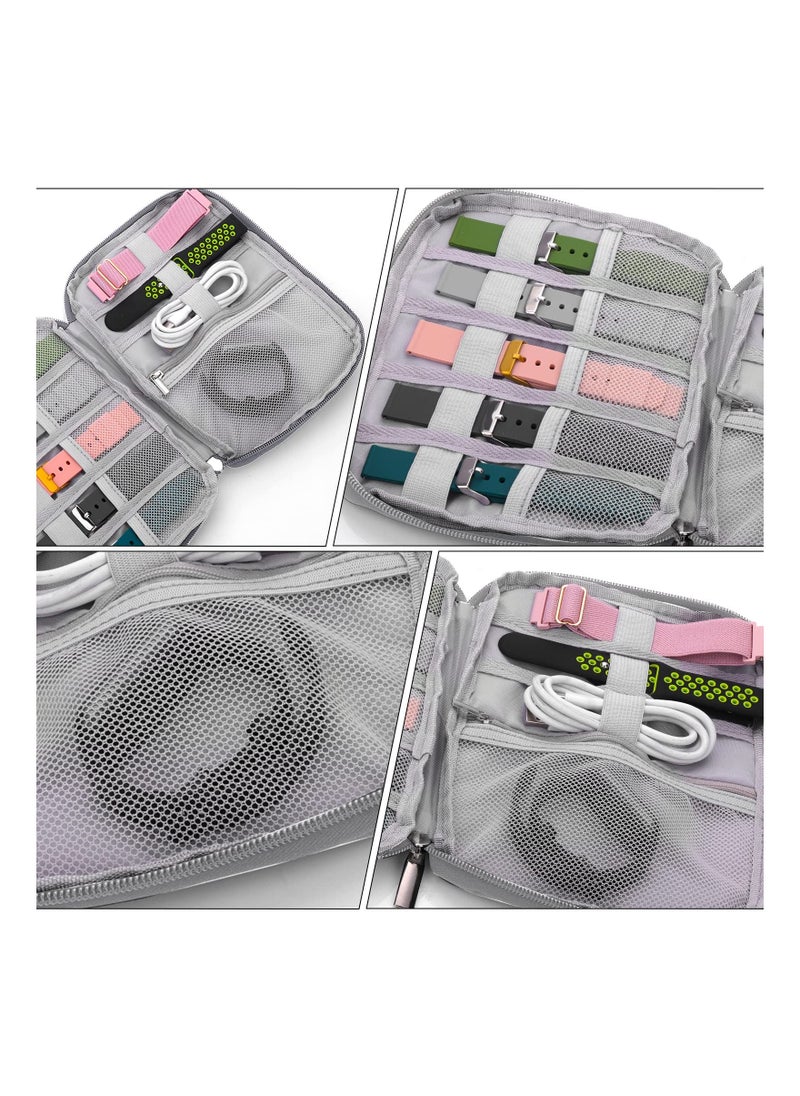 Generic - Watch Band Organizer Bag, Watch Straps Storage Case Waterproof Watch Band Holder Smart Watch Band Box Watch Straps Carrying Case Compatible with All Watch Bands and Accessories (Grey) - Image 1