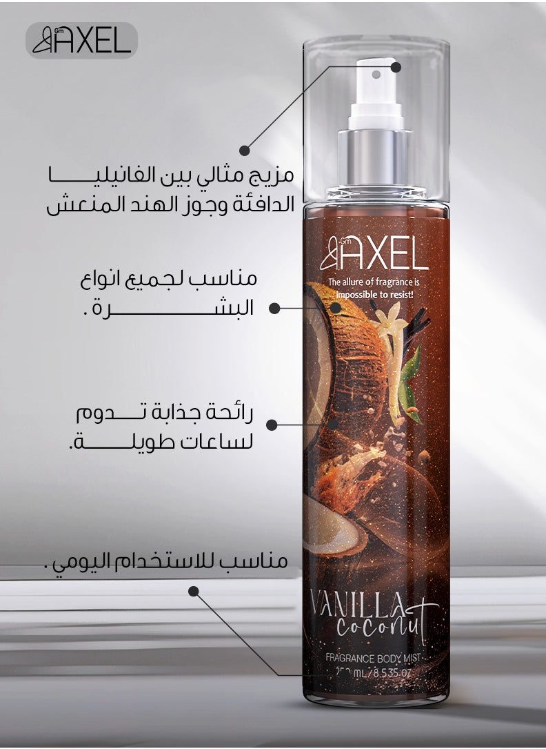 Axel - Axel Body Mist with Vanilla Coconut Scent - 250 ml - Image 1