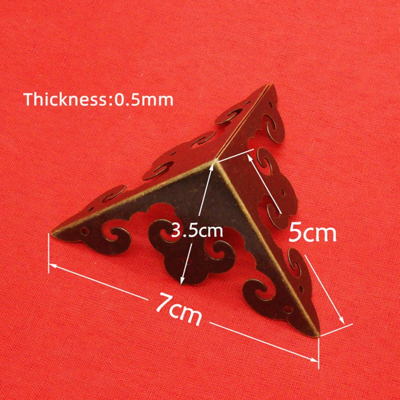 dophee 4Pcs Vintage Corner Protectors, Antique Bronze Decorative Trim Metal Corner Covers Bumpers Edge Guards with Screws for Picture Frame Album Jewelry Box Gift Wine Box Wooden Cases, 1.97"x1.97" - Image 5