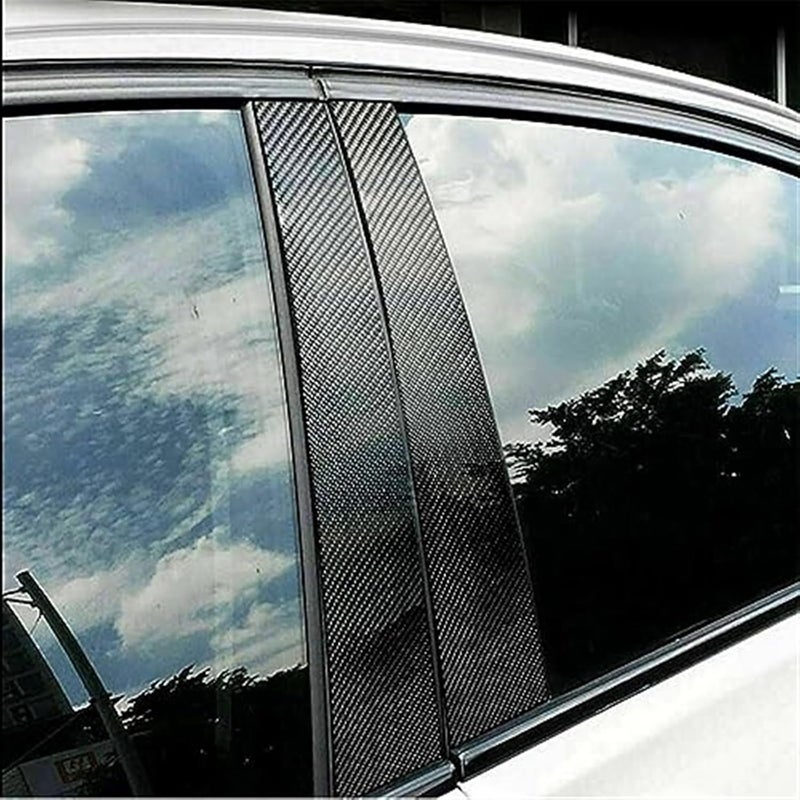 Wivplex 6 Pcs Carbon Fiber Look Window Trim Covers - Image 3