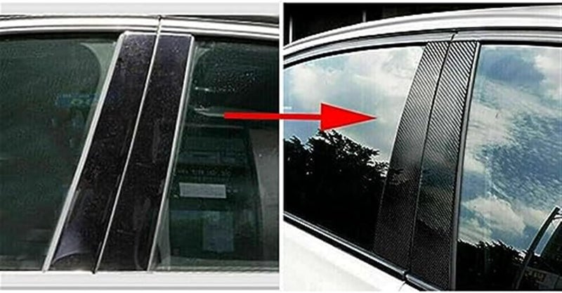 Wivplex 6 Pcs Carbon Fiber Look Window Trim Covers - Image 5