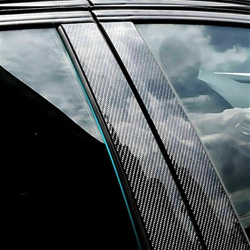 Wivplex 6 Pcs Carbon Fiber Look Window Trim Covers - Image 2