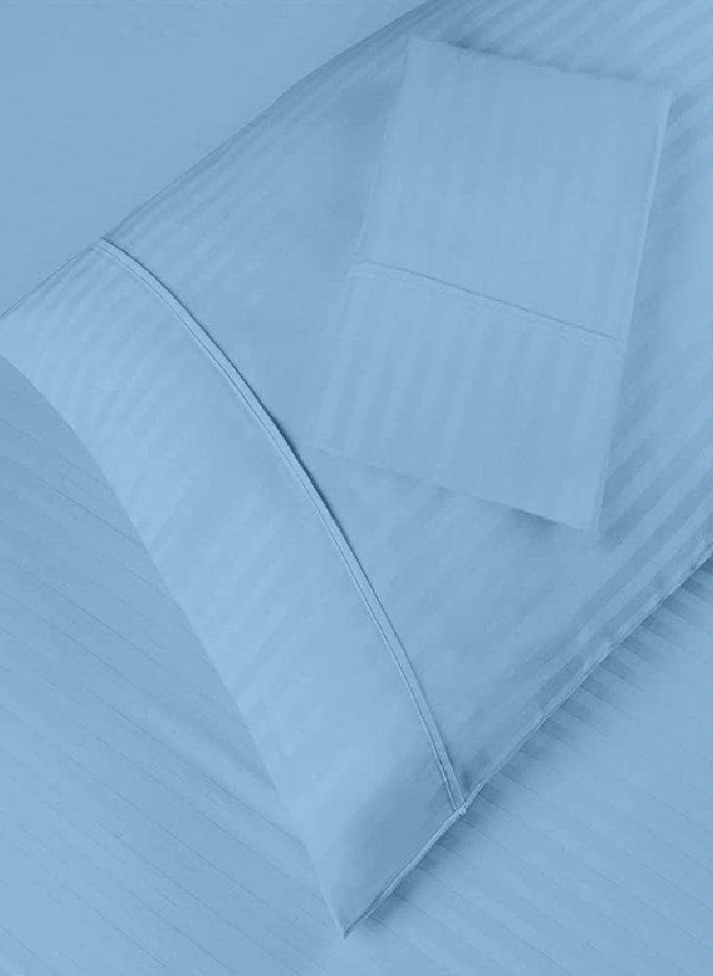 Blueberry Double Size Stripe Bed Sheet Set 100% Cotton Premium Quality 150x200+20cm - Image 5