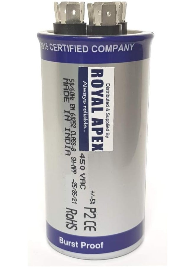 Royal Apex Royal Apex Burst Proof 3 Pin Round Capacitor With Aluminium Housing For Motor Compressor Etc | En60252 Ces2 Rohs Standards | Made In India (3 Pin 60+5Mfd (60+5Âµf))  - Image 3