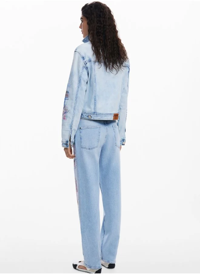 DESIGUAL Denim Jacket With Patches