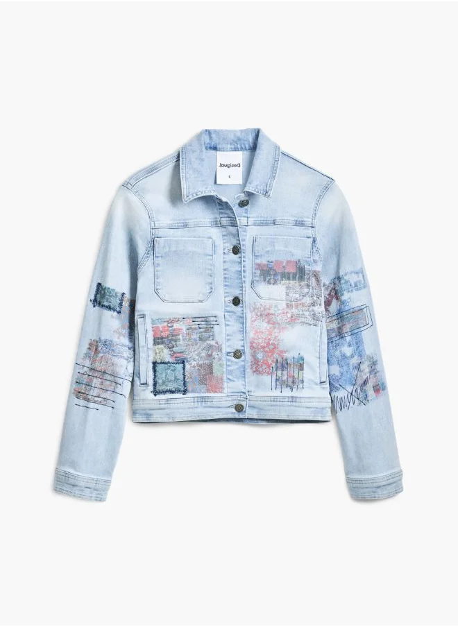 DESIGUAL Denim Jacket With Patches