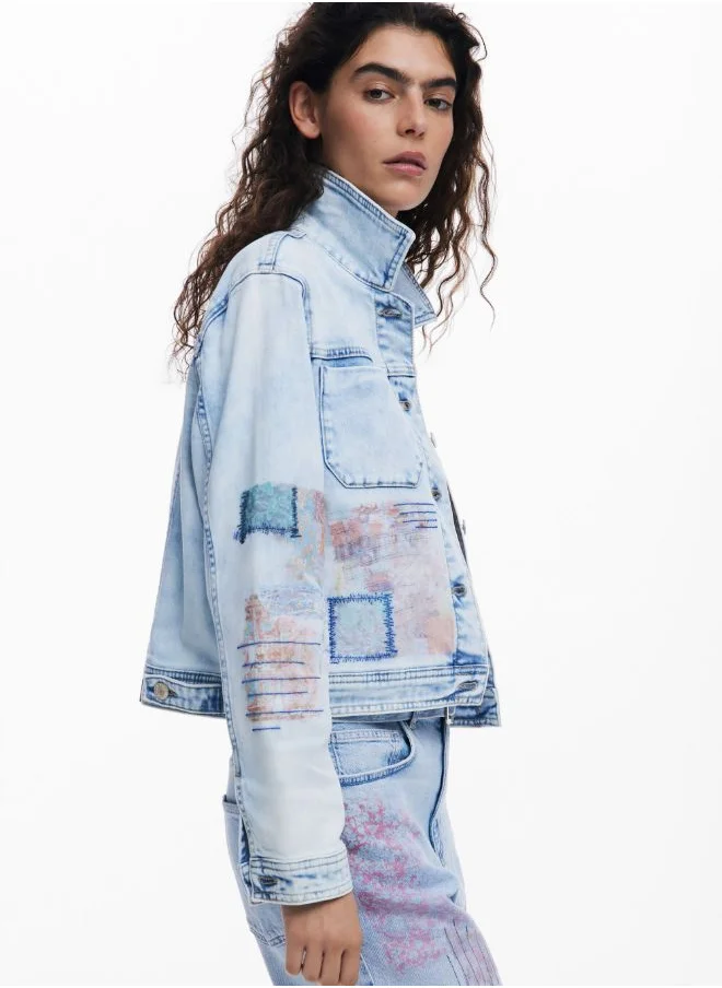 DESIGUAL Denim Jacket With Patches