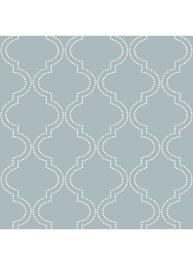 NuWallpaper Nu1826 Slate Quatrefoil Peel & Stick Wallpaper Blue  - Image 1