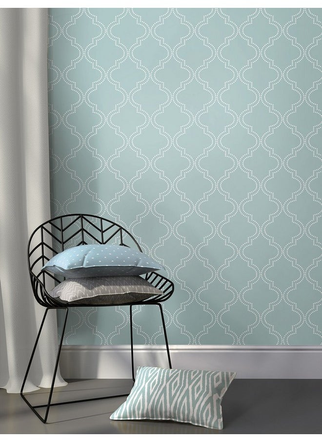 NuWallpaper Nu1826 Slate Quatrefoil Peel & Stick Wallpaper Blue  - Image 2