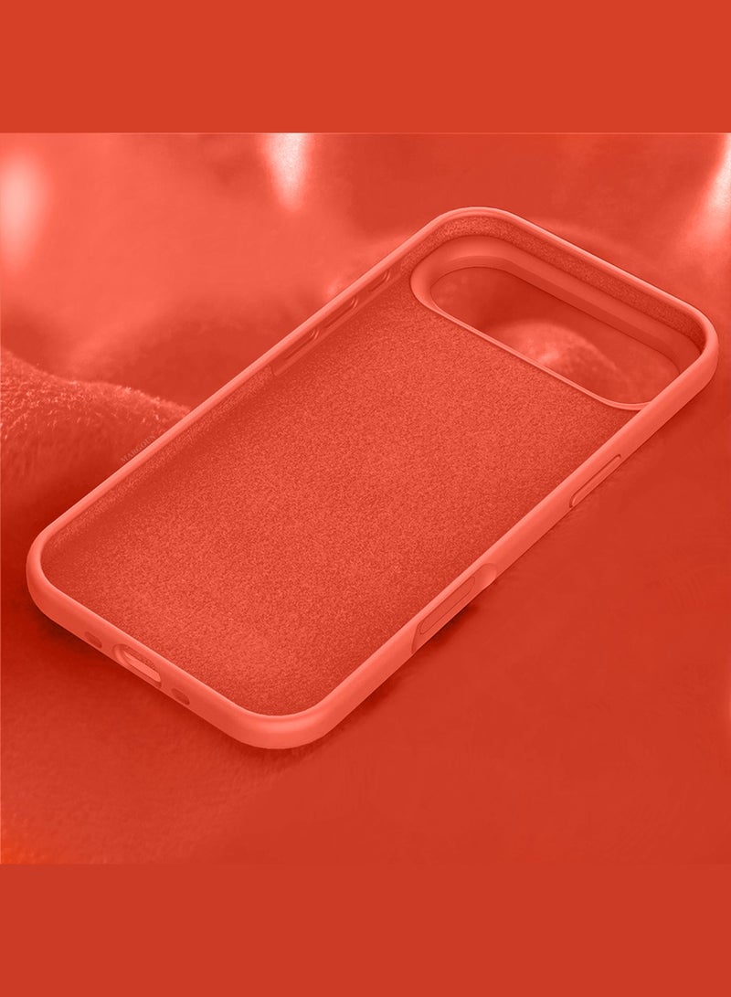 Silicone Protective Phone Case for iPhone 17 Air - Soft Anti-Scratch Microfiber Lining Ultra Slim Drop Protection Phone Cover - Peach - Image 5