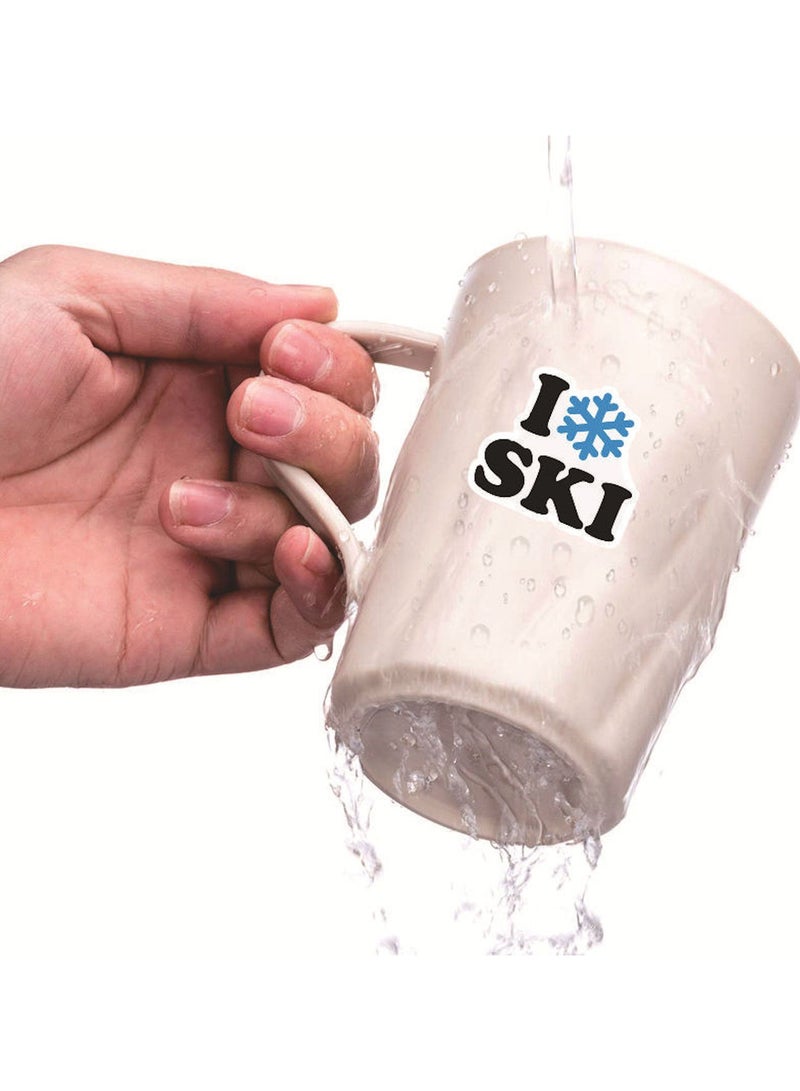 ORAINBOW Winter Skiing Stickers Pack 50Pcs Colorful Waterproof Ski Cartoon Stickers for Flask Laptop Water Bottle Cute Aesthetic Vinyl Doodle Decals - Image 5