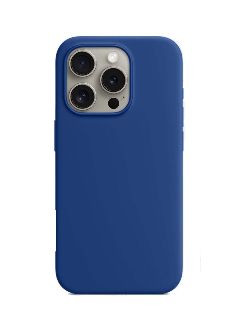 Wtech Apple iPhone 16 Pro 2024 Premium Liquid Silicone Case Cover -  Navy Blue - Image 2