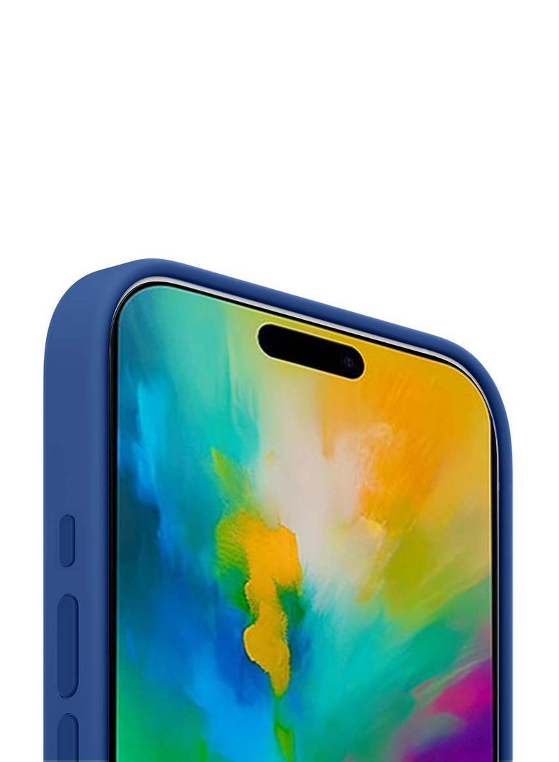 Wtech Apple iPhone 16 Pro 2024 Premium Liquid Silicone Case Cover -  Navy Blue - Image 4