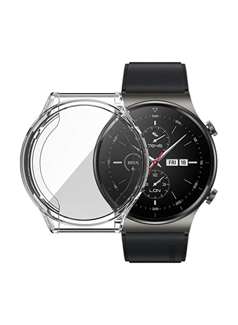 ELMO3EZZ Compatible For Huawei Watch GT2 Pro Protective Case Cover, Full Coverage TPU Protective Case Cover Shell For Huawei Watch GT2 Pro TPU (Clear) - Image 1