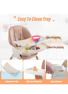 Arabest 6-in-1 Baby Seat with Feeding Tray, High Chair with 5 Different Functions and Adjustable Safety Belt, Portable High Chair for Children 6-36 Months, Height Adjustable  - Image 4