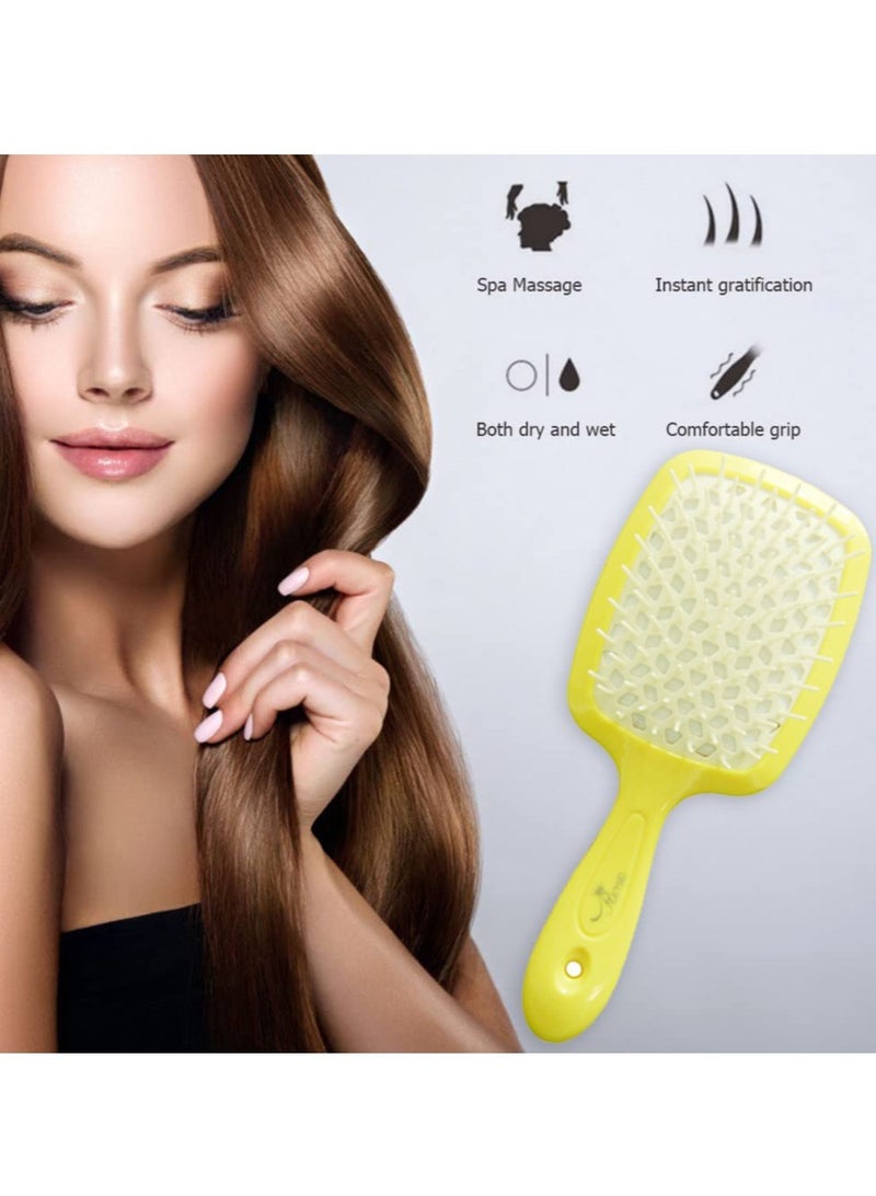 Hair Brush Professional Detangler Superbrush Scalp Massage Comb Paddle Vented Brush for All Hair Types for Men and Women + Hair Edge Brush Eyelash Comb Edge Control Brush Styling Eyebrow Brush
