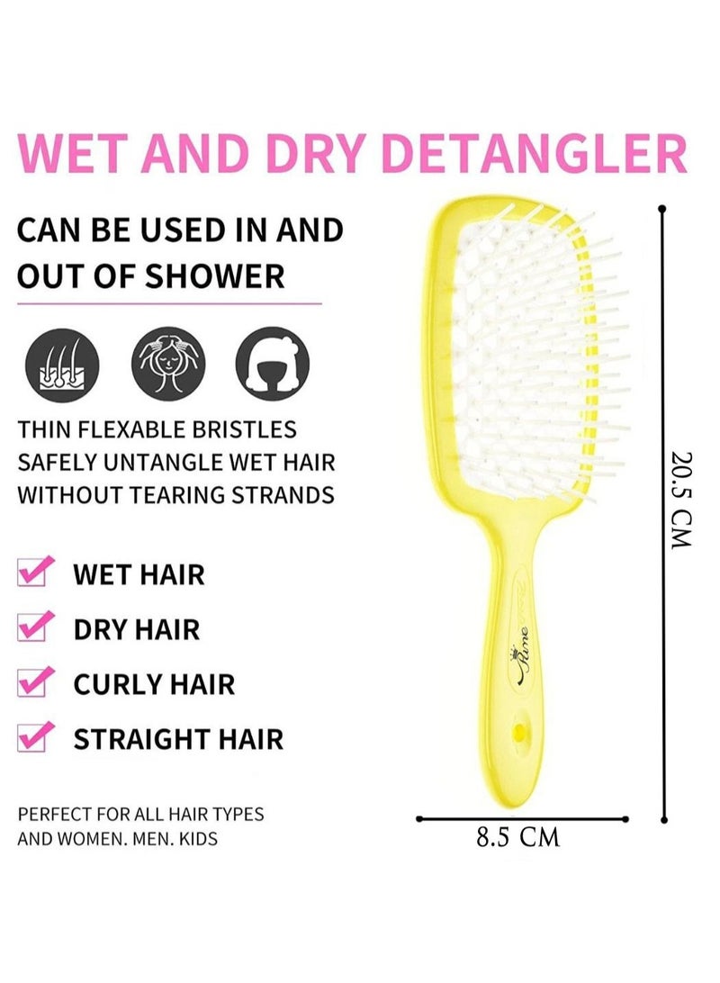 Hair Brush Professional Detangler Superbrush Scalp Massage Comb Paddle Vented Brush for All Hair Types for Men and Women + Hair Edge Brush Eyelash Comb Edge Control Brush Styling Eyebrow Brush