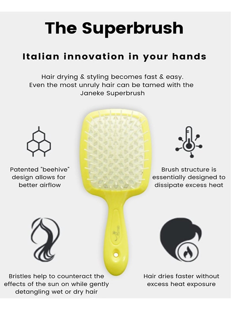 Prime Hair Brush Professional Detangler Superbrush Scalp Massage Comb Paddle Vented Brush for All Hair Types for Men and Women + Hair Edge Brush Eyelash Comb Edge Control Brush Styling Eyebrow Brush - Image 5