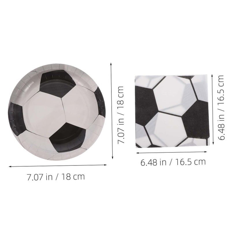 Disposable Soccer Party Dinnerware Set 40 Pcs Football Plates Napkins For Kids Birthday - Image 3