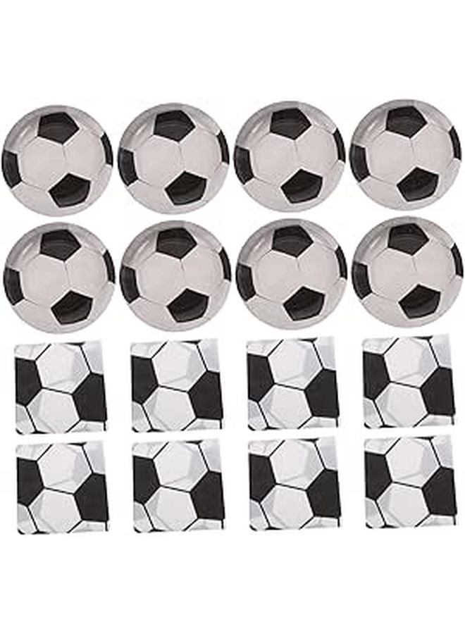 Disposable Soccer Party Dinnerware Set 40 Pcs Football Plates Napkins For Kids Birthday - Image 1