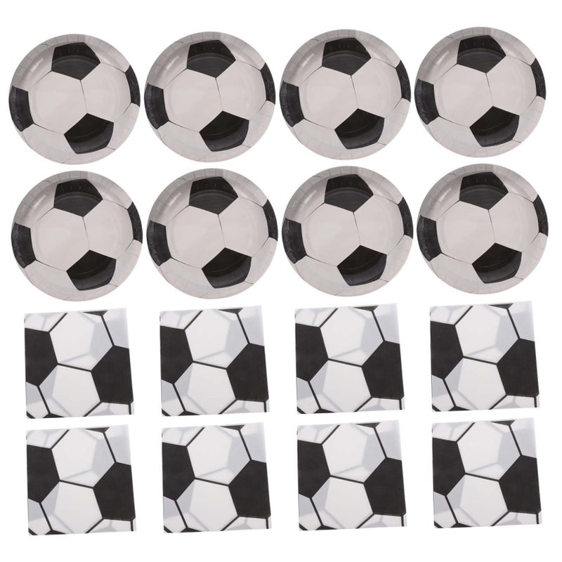 Disposable Soccer Party Dinnerware Set 40 Pcs Football Plates Napkins For Kids Birthday - Image 2