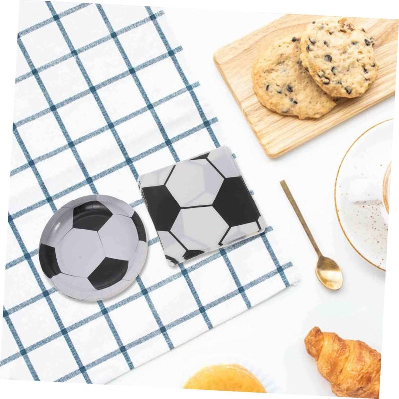 Disposable Soccer Party Dinnerware Set 40 Pcs Football Plates Napkins For Kids Birthday - Image 5
