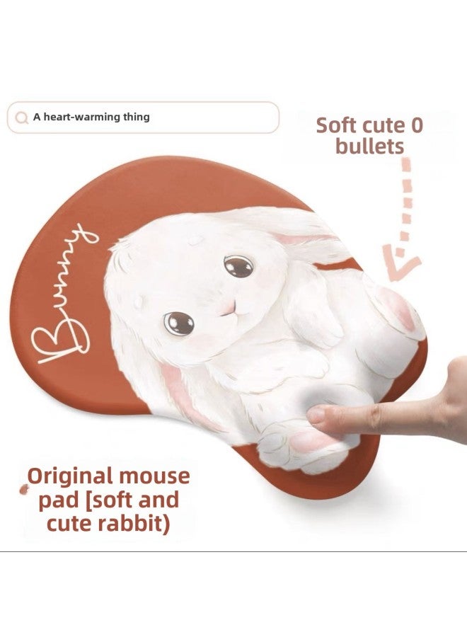 Cute Round Mouse Pad Memory Foam Wrist Pad Mouse Pad Wrist Dirty Resistant Computer Silicone Mouse Pad Series-Pattern:Golden Lotus Lotus  - Image 4