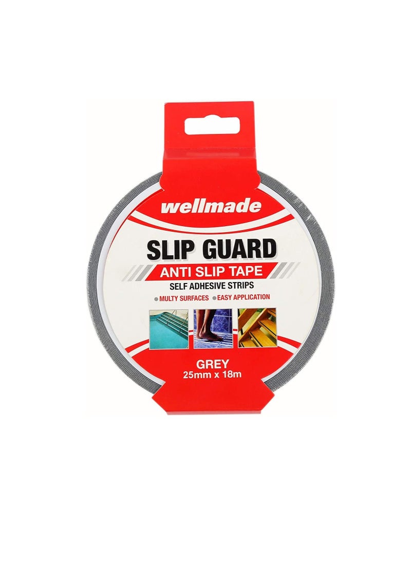 Wellmade Wellmade Synthetic Fine Resilient Soft for Bare Feet Traction Anti Slip Skid Tapes 18m - Taiwan (1in, 25mm, Grey)  - Image 1