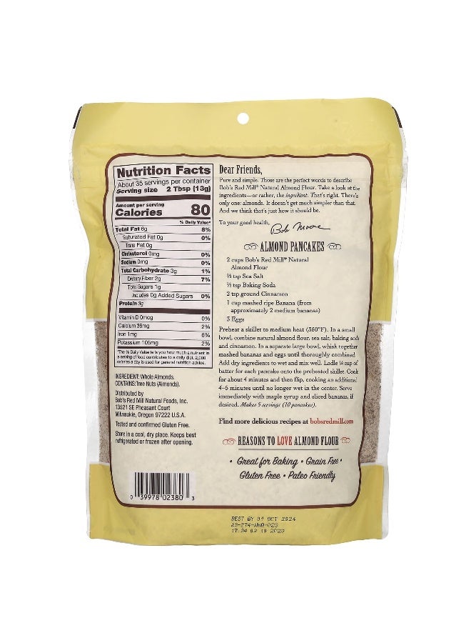 Bobs red mill Bob's Red Mill, Natural Almond Flour, Super Fine, 16 oz (453 g) - Image 2