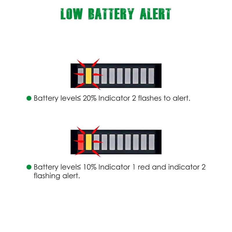 Yooreal 12/24V 36/48V 72V Golf Cart Battery Meter,Hour Meter&Battery Indicator Gauge Meter Lead-Acid Battery(Excluded Trojan),Charging Reminder,for Golf Cart Club Car RV Forklift Tractor ETC - Image 3